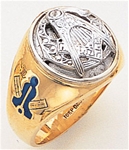 Gold Masonic Ring Solid Back 3220