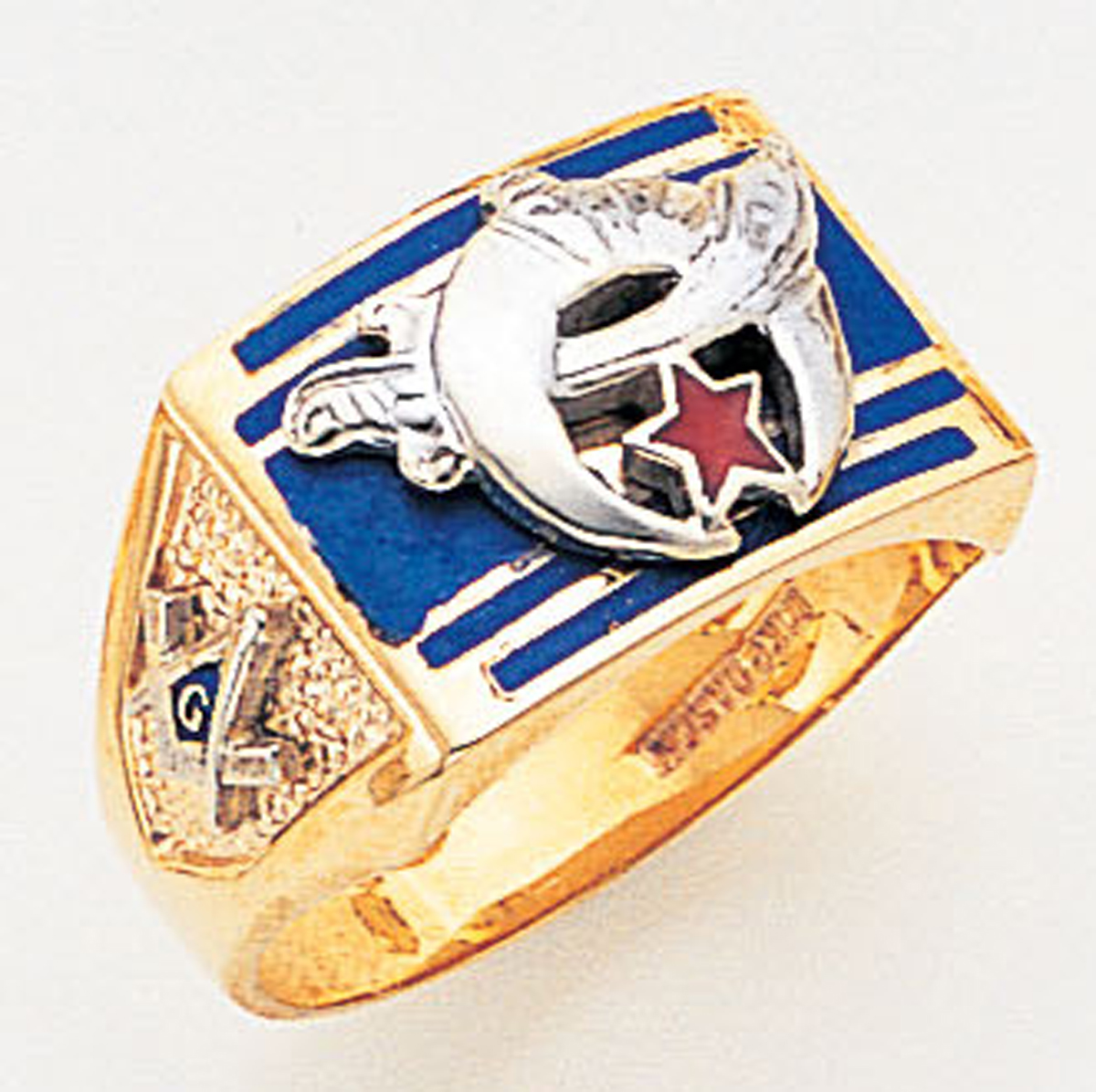 Gold Shrine Ring 3264 Solid Back