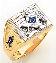 Gold Masonic Ring Part Solid Back 3323