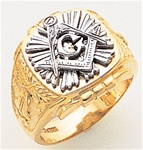 Gold Masonic Ring Open Back 3326