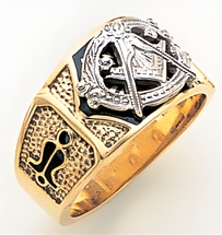 Gold Masonic Ring Solid Back 3331