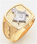 Gold Masonic Ring Solid Back 3333