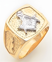 Gold Masonic Ring Solid Back 3333