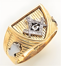 Gold Masonic Ring Open 3337