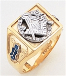 Gold Masonic Ring Solid Back 3339