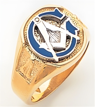 Gold Masonic Ring Solid Back 3340