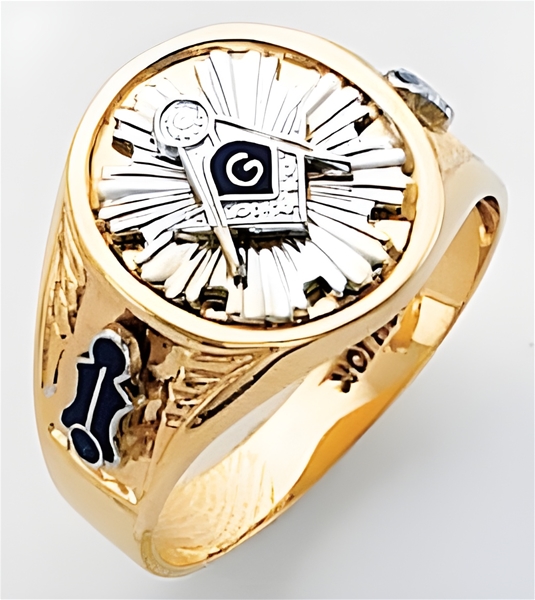 Gold Masonic Ring Solid Back 3348SBL