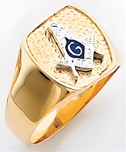 Gold Masonic Ring Solid Back 3349