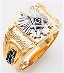 Gold Masonic Ring Open Back 3354SBL