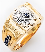 Gold Masonic Ring Open Back 3354BL