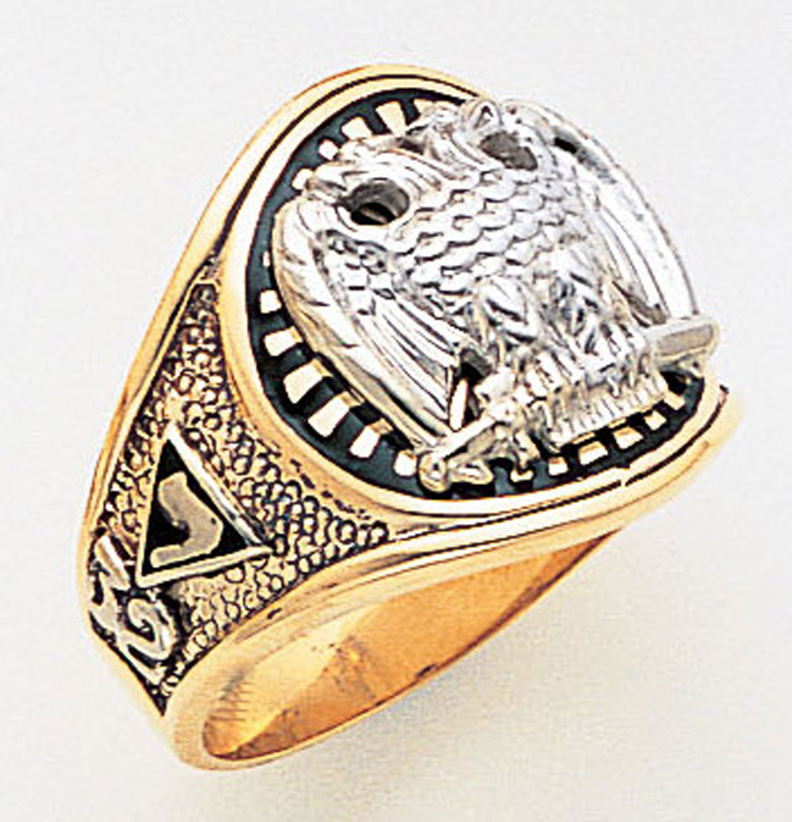 Gold Scottish Rite Ring 3383 Solid Back