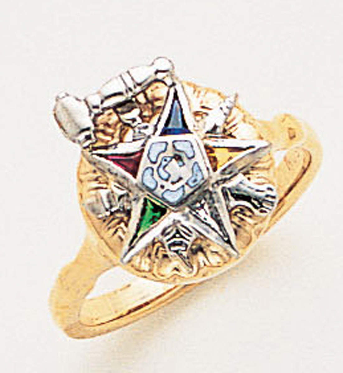 Gold Past Master Freemason Ring / Masonic Ring - Gold Plated and Steel  Color Top - with Masonic Symbols - Mason Zone
