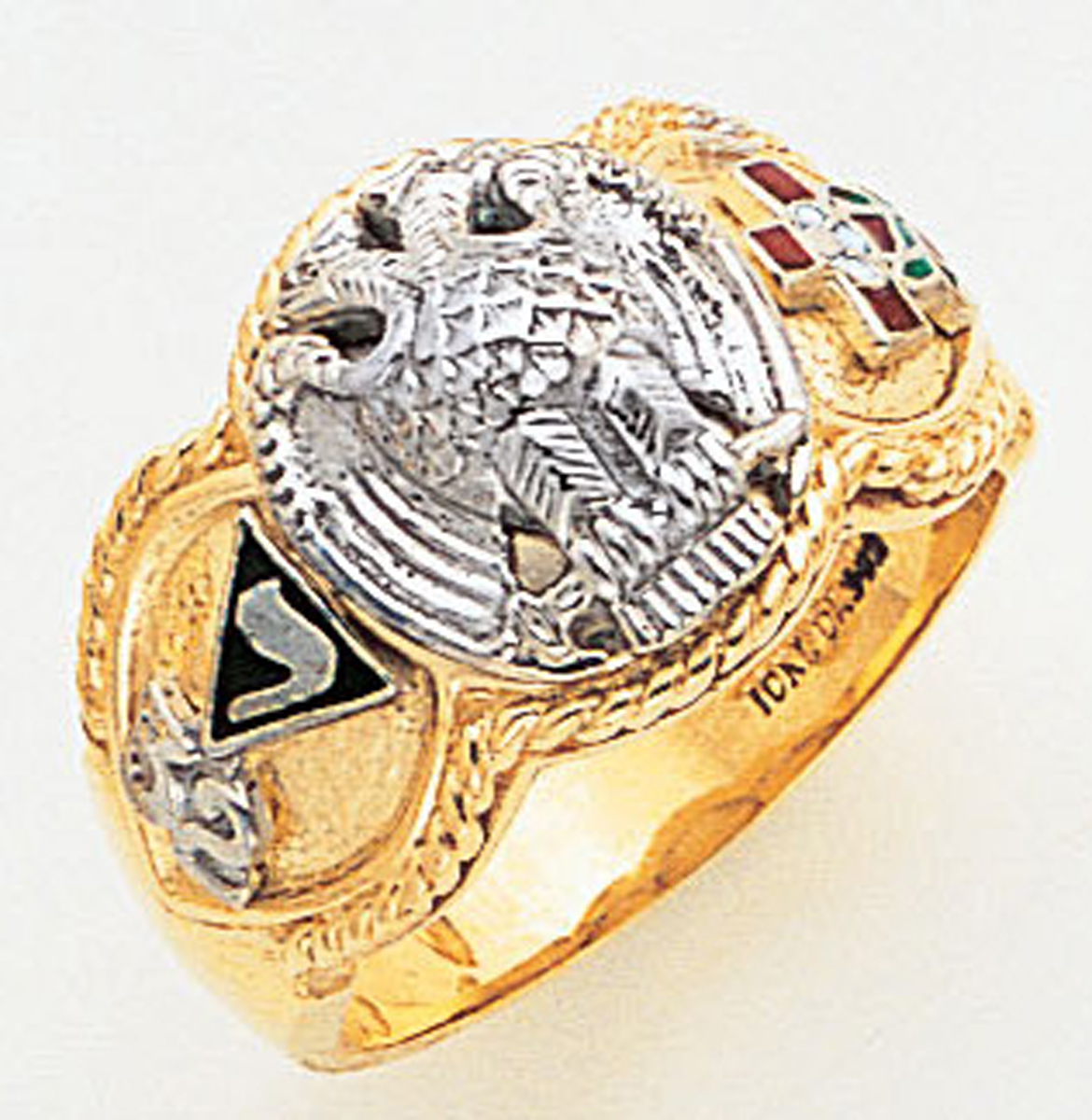 Gold Scottish Rite Ring 3430 Concave Back