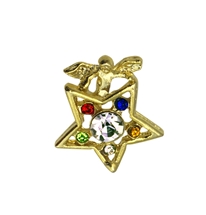 OES Angel Star Lapel Pin - 5 color stones