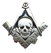 SKULL MASONIC LAPEL PIN  1 inch