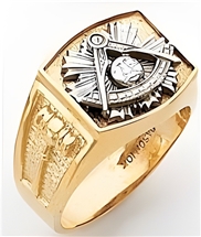 Past Master 10k Emblem with Rays Ring