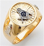 Gold Masonic Ring Solid Back 5019