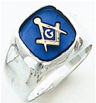 Master Mason ring Square face with S&C and large "G" - 10K YG
