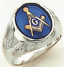 Master Mason ring Round stone with S&C and "G" - Sterling Silver