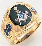 Master Mason Ring Round stone with S&C and "G" - 10KYG