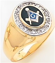 Masonic ring with 1/8 ct diamonds - 5049