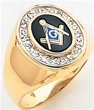 Masonic ring with 1/8 ct diamonds - 5062