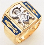 Gold Masonic Ring Solid Back 5074