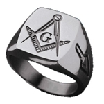 12MM 14th Degree 3-Facet Tungsten Carbide Ring Signet 33 Degree Crown Mason 