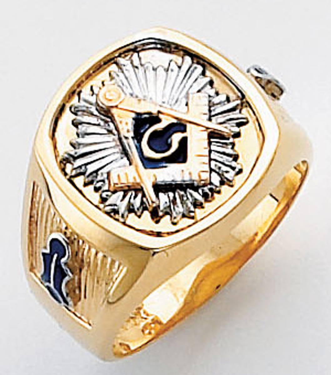 Gold Masonic Ring 5183SBL Solid Back