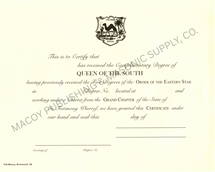 Queen of the South Certificate