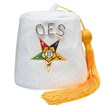 Handcrafted Pure White Felt OES Fez with Vents
