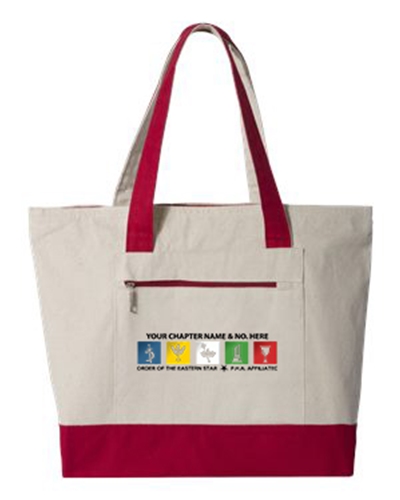 Personalized Canvas OES Zipper Tote
