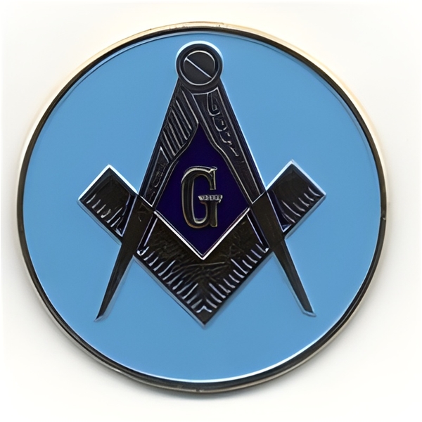 Masonic Royal Arch Car Emblem – Round Red & Gold Auto Decal Sticker (3D Engraved Zinc Alloy)