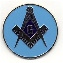 Round Masonic Auto Emblem