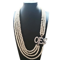 O.E.S. Four Layer Pearl Necklace