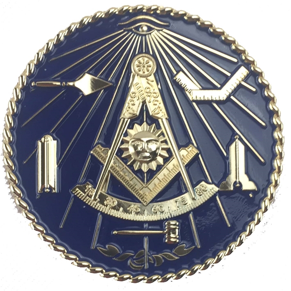 PSC014 Masonic Past-Master zinc cut-out car/auto Emblem  2" tall" 