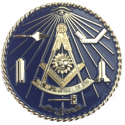Z-128 White Shriner Auto Emblem Temple Mason Masonic Car AAONMS Mason Masonic 