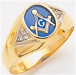 Masonic Ring with 1/20 ct diamonds - 9936