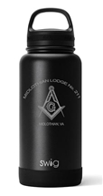 Masonic Custom Black Water Bottle
