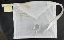 14 x 16 White Cloth Apron w Belt Water Stained No 5