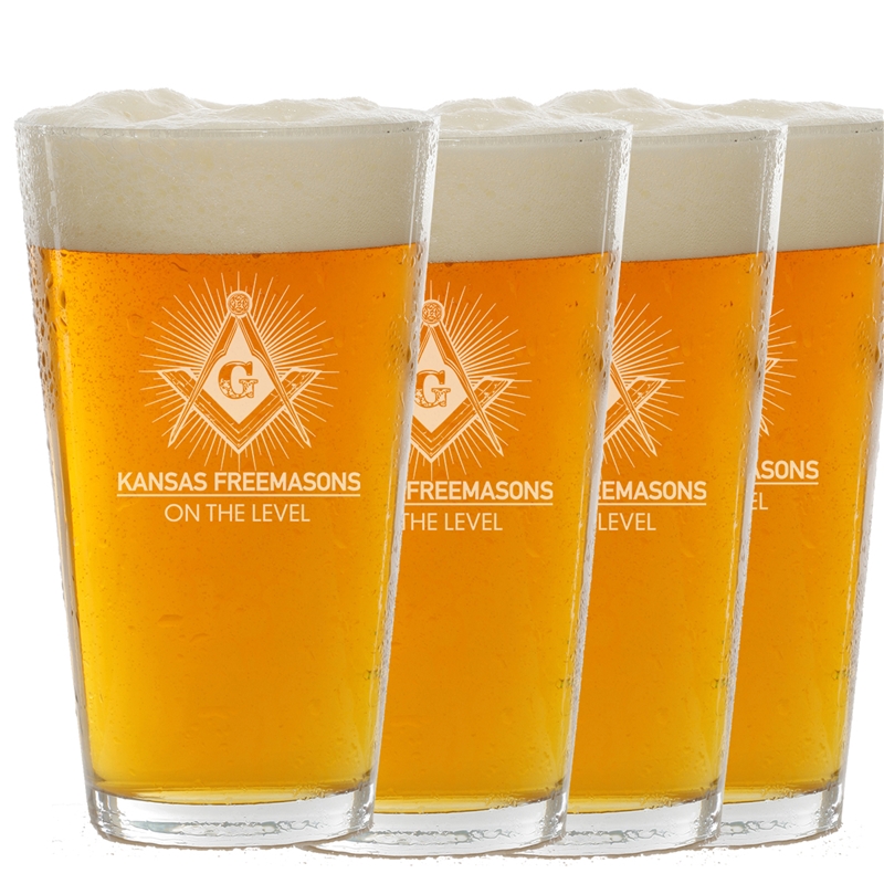 Four 16 oz pint glasses - Kansas