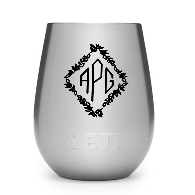 Monogram engraved Yeti wine tumbler