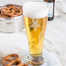 Floral Pilsner Glass - Masonic & OES