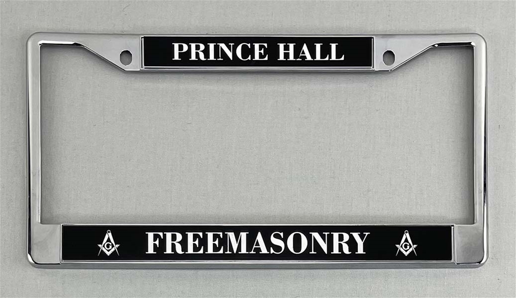 Masonic Silver Metal License Plate Frame