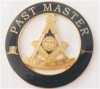 Masonic 3" Car Emblem Past Master with Square Gavel Top Hat Metal NEW!