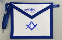 Royal Blue Lamtex Master Mason apron w/ Belt - Sold As Is