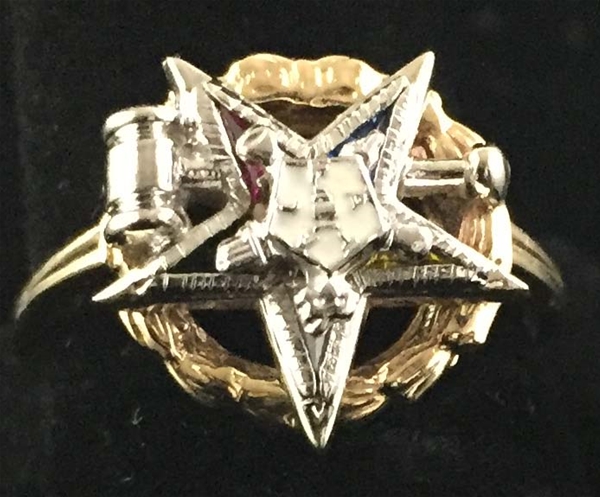 Gold OES Past Matron 10k Ring - Size 9 only R5523