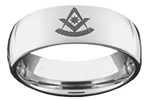 Past Master Tungsten Ring - Square, Compass, Quadrant and Sun Emblem