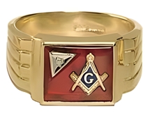 Masonic Ring with 1/2 pt diamond - 5003