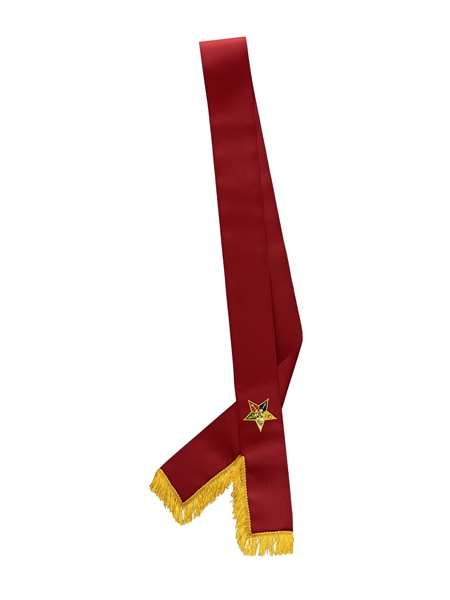 Plain Unlined Star Point Ribbon Sash with No officer emblem.